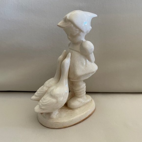 Vintage Girl with Geese Figurine